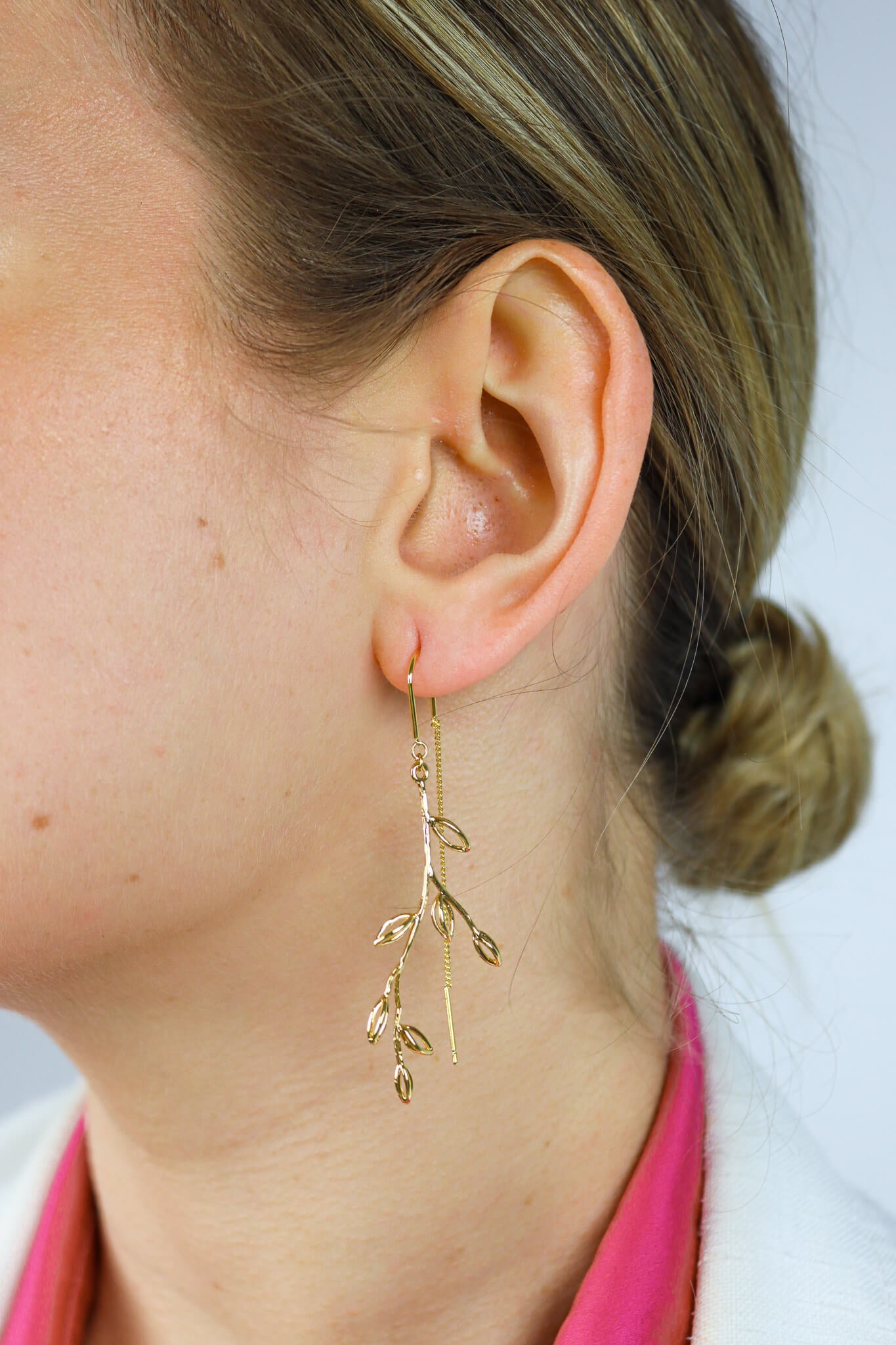 ZG27 - Gigi golden branch threader earrings