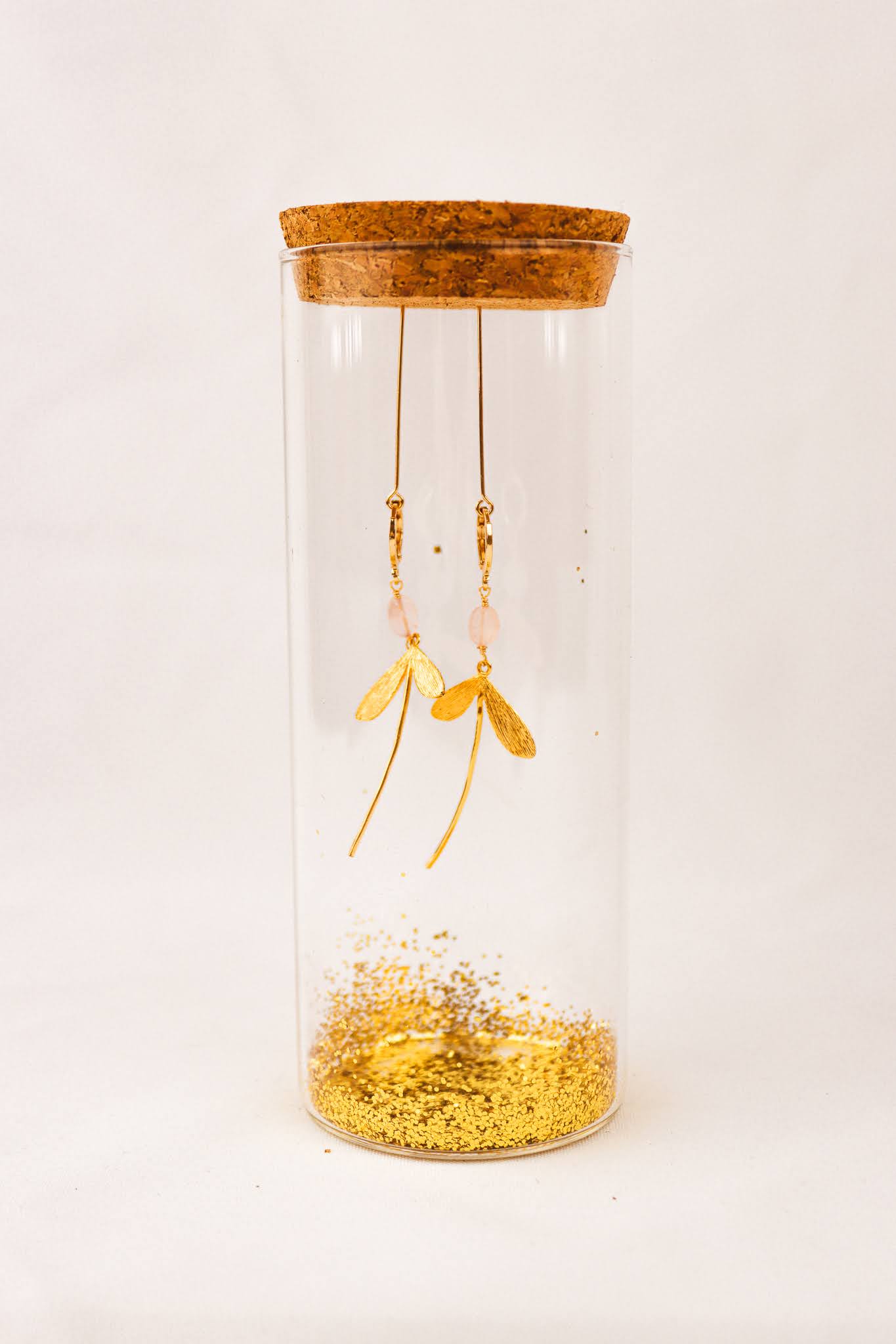 Dragonfly amethyst golden earrings