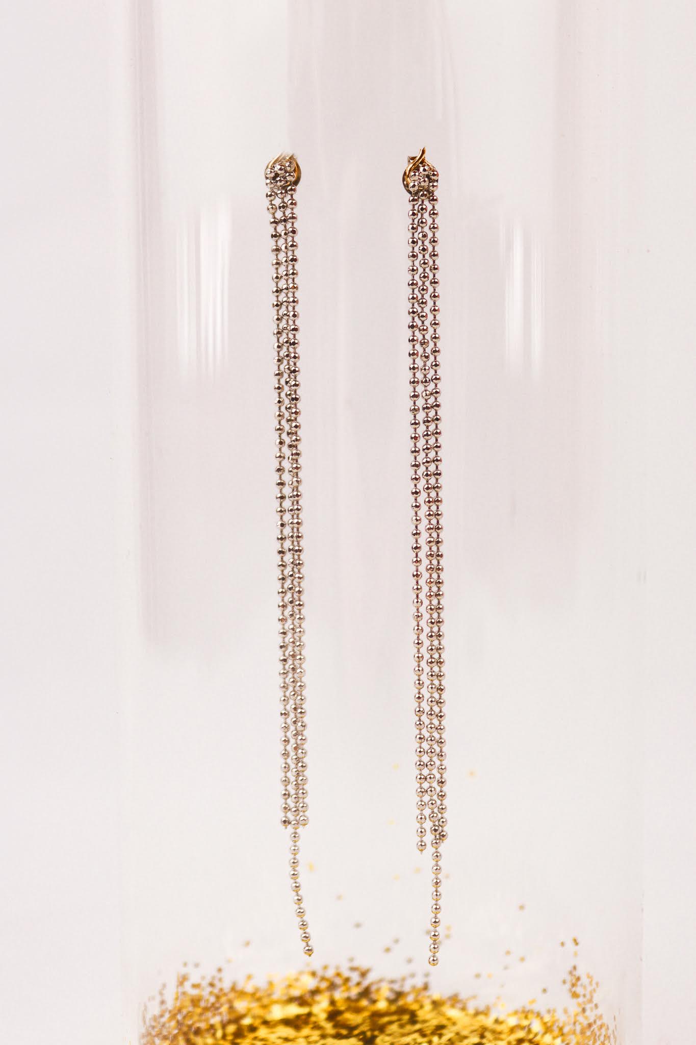 Bullit Chain silver earrings long